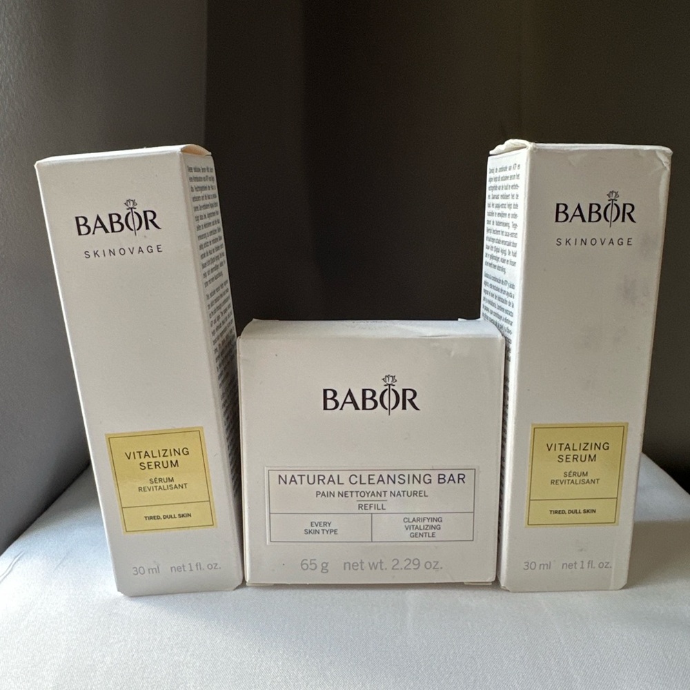 Babor Vitalizing Serum Set + Natural Cleansing Bar 3pc NEW